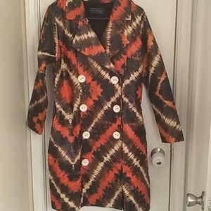 Tye and dye trench coat